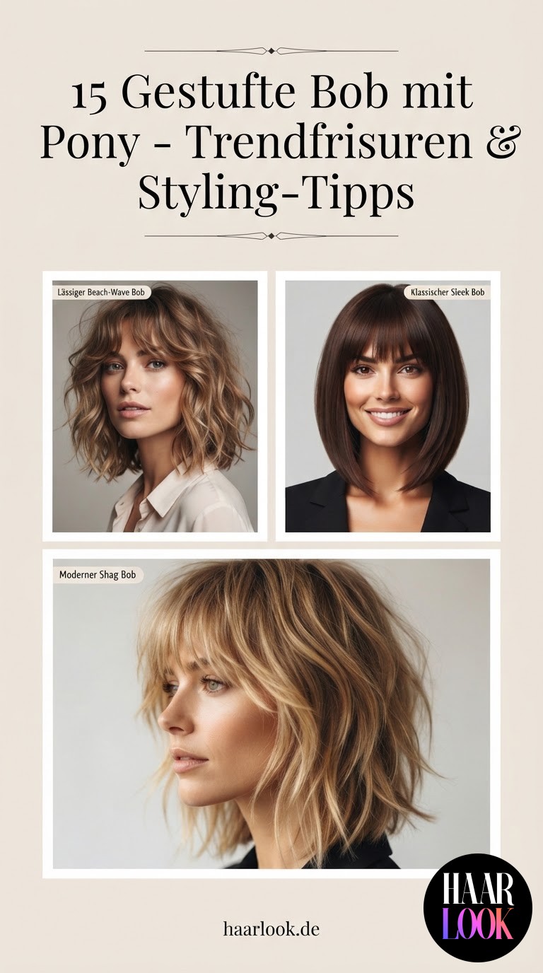 15 Gestufte Bob mit Pony - Trendfrisuren & Styling-Tipps