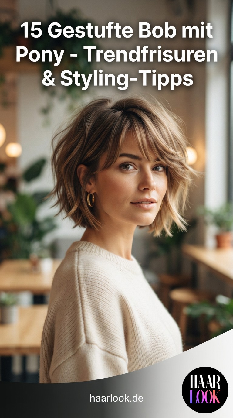 15 Gestufte Bob mit Pony - Trendfrisuren & Styling-Tipps