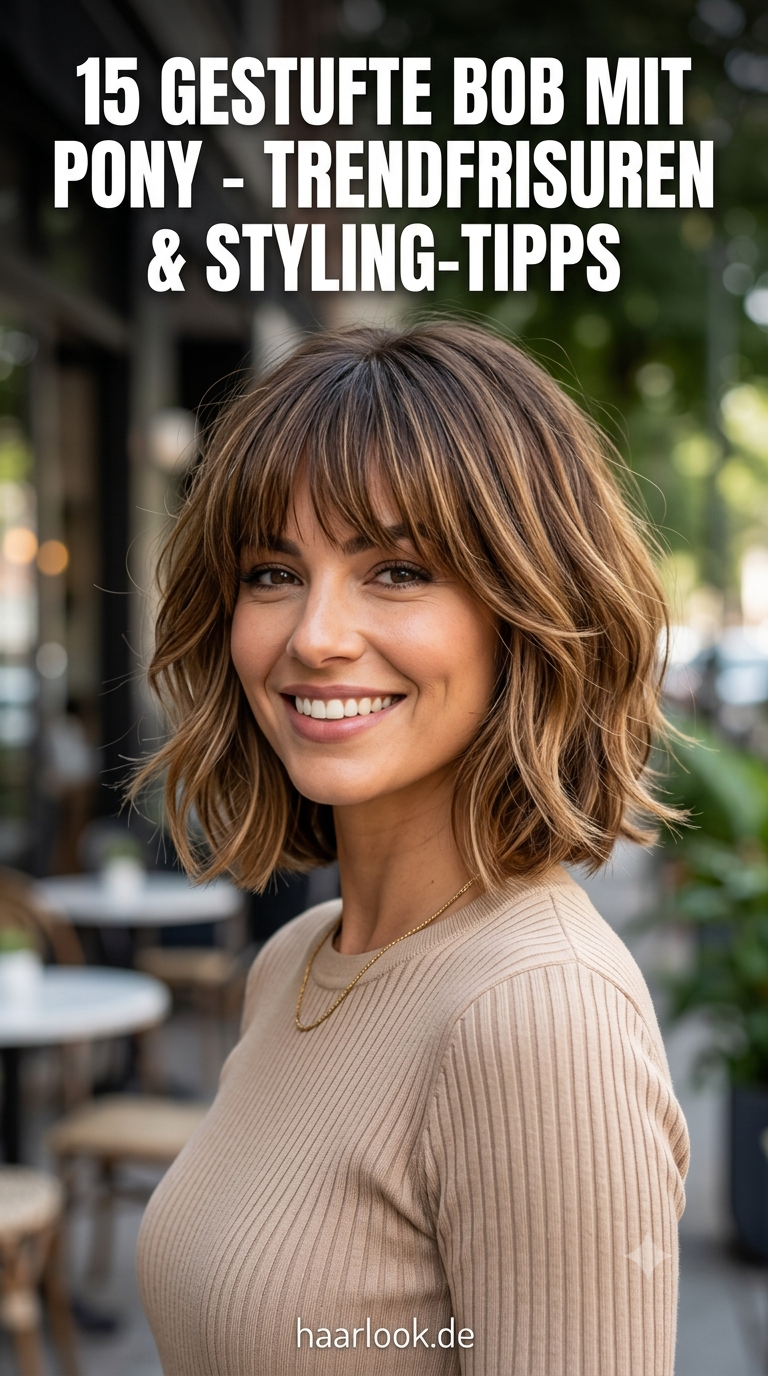 15 Gestufte Bob mit Pony - Trendfrisuren & Styling-Tipps