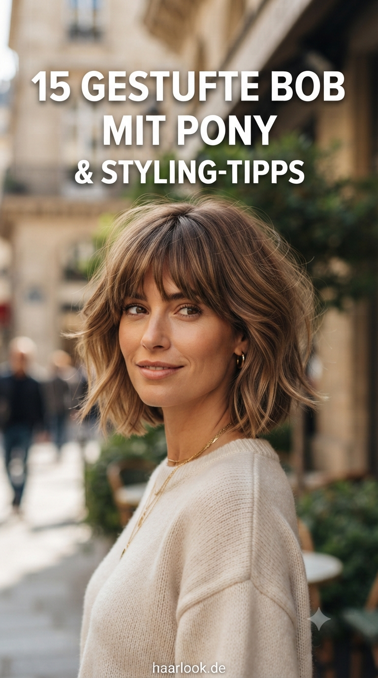 15 Gestufte Bob mit Pony - Trendfrisuren & Styling-Tipps