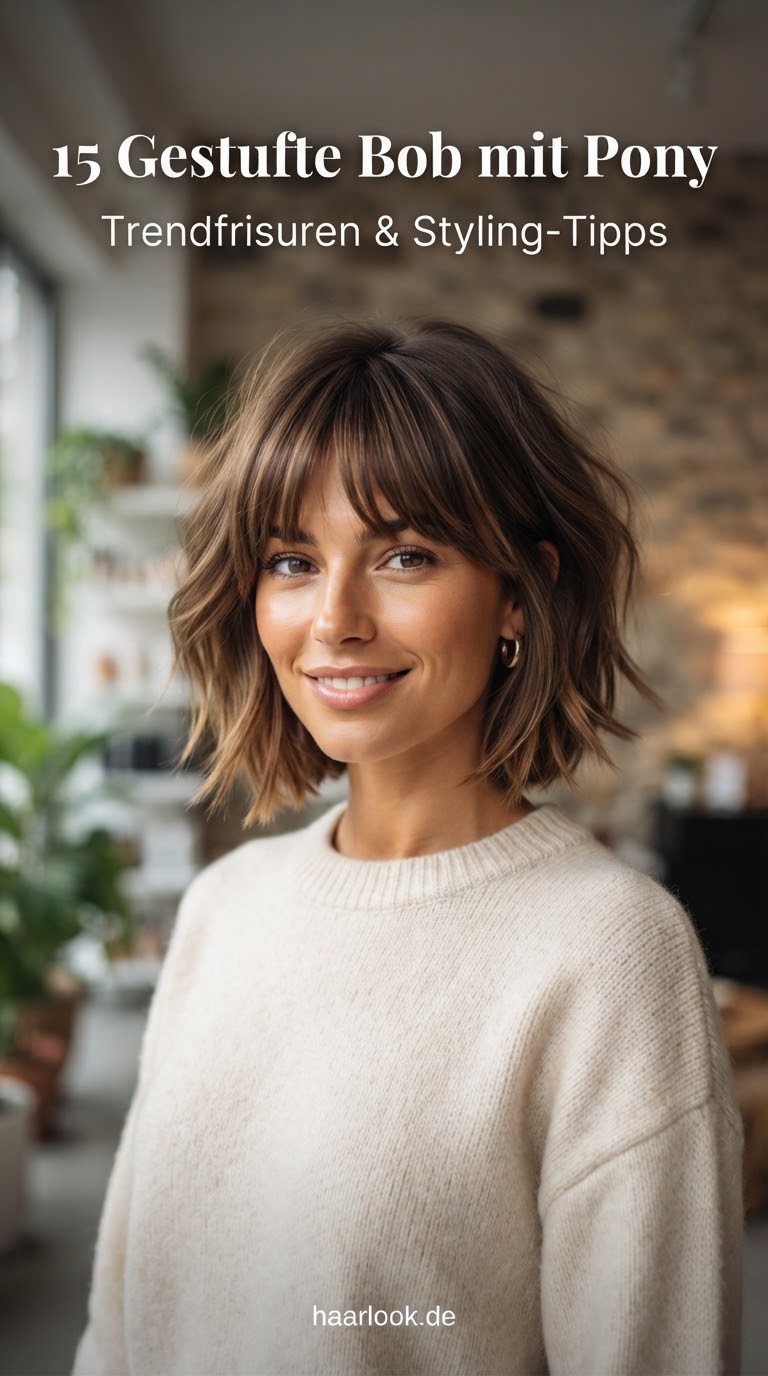 15 Gestufte Bob mit Pony - Trendfrisuren & Styling-Tipps