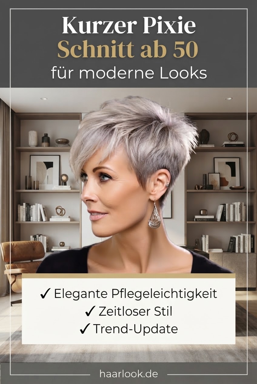 Kurzer Pixie Schnitt ab 50 für moderne Looks