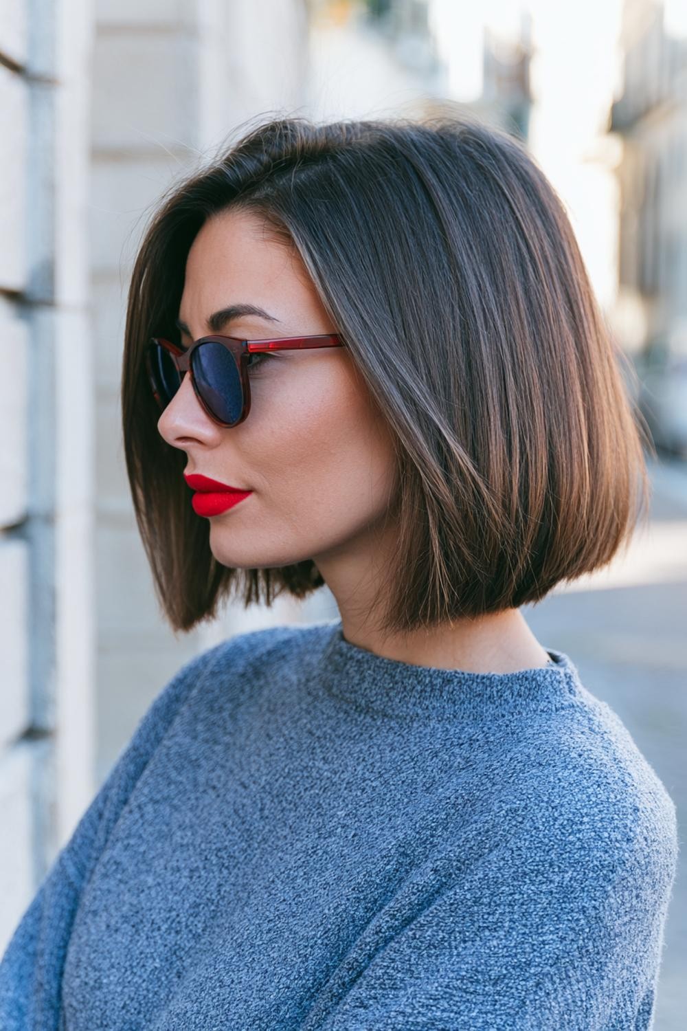 Elegante Seitenansicht mit Sonnenbrille