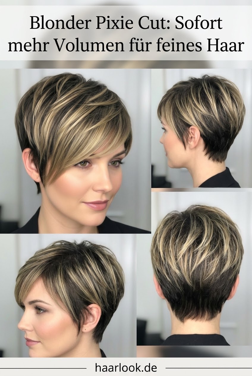Blonder Pixie Cut: Sofort mehr Volumen für feines Haar