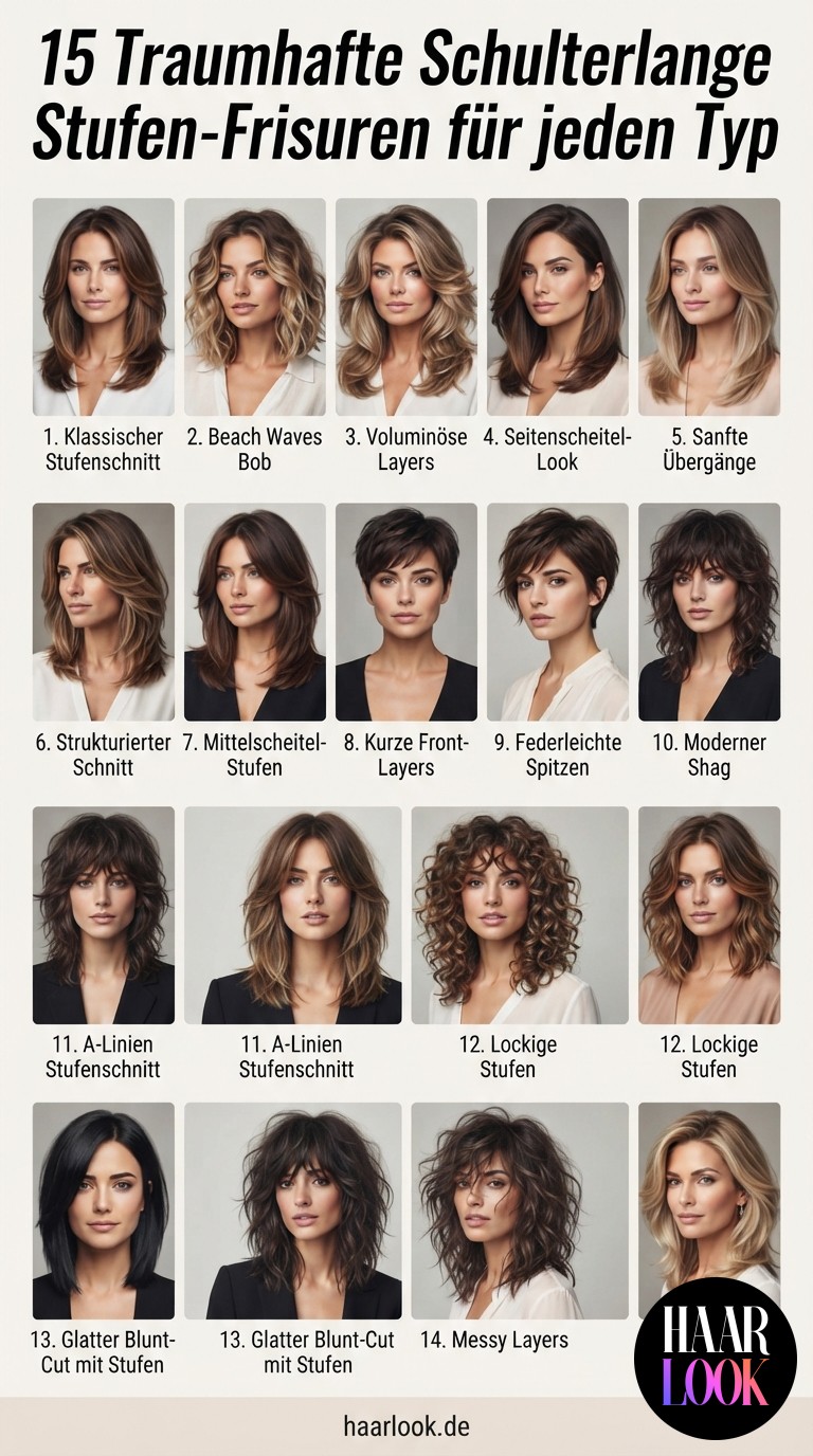 15 Traumhafte Schulterlange Stufen-Frisuren für jeden Typ