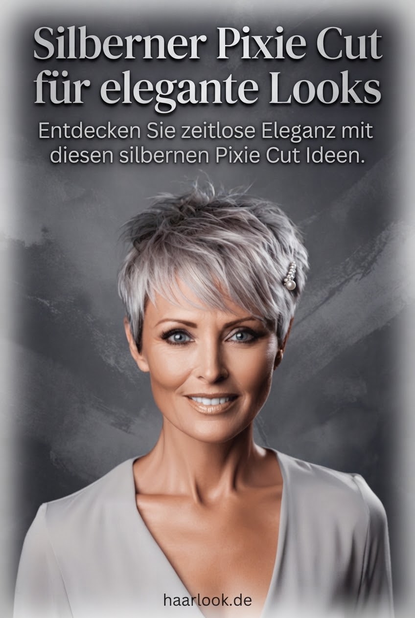 Silberner Pixie Cut für elegante Looks