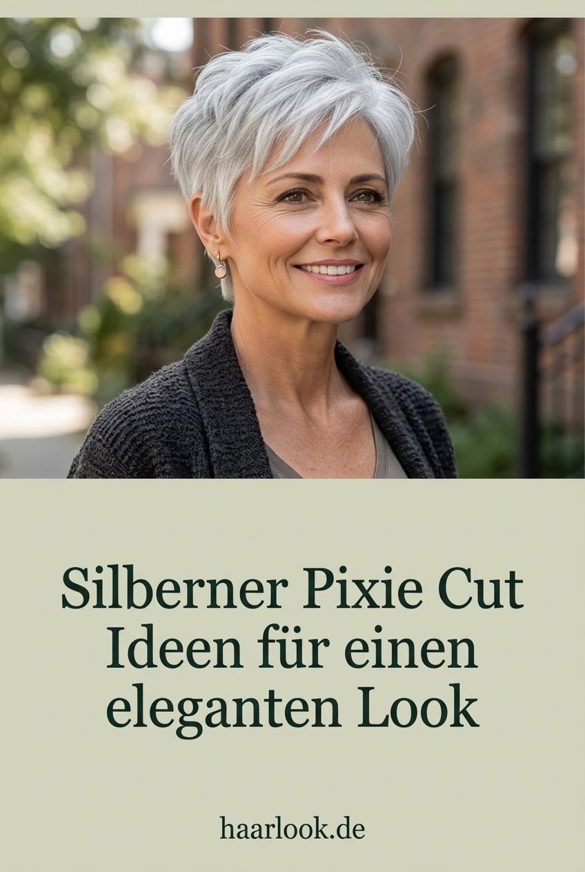 Silberner Pixie Cut Ideen für einen eleganten Look
