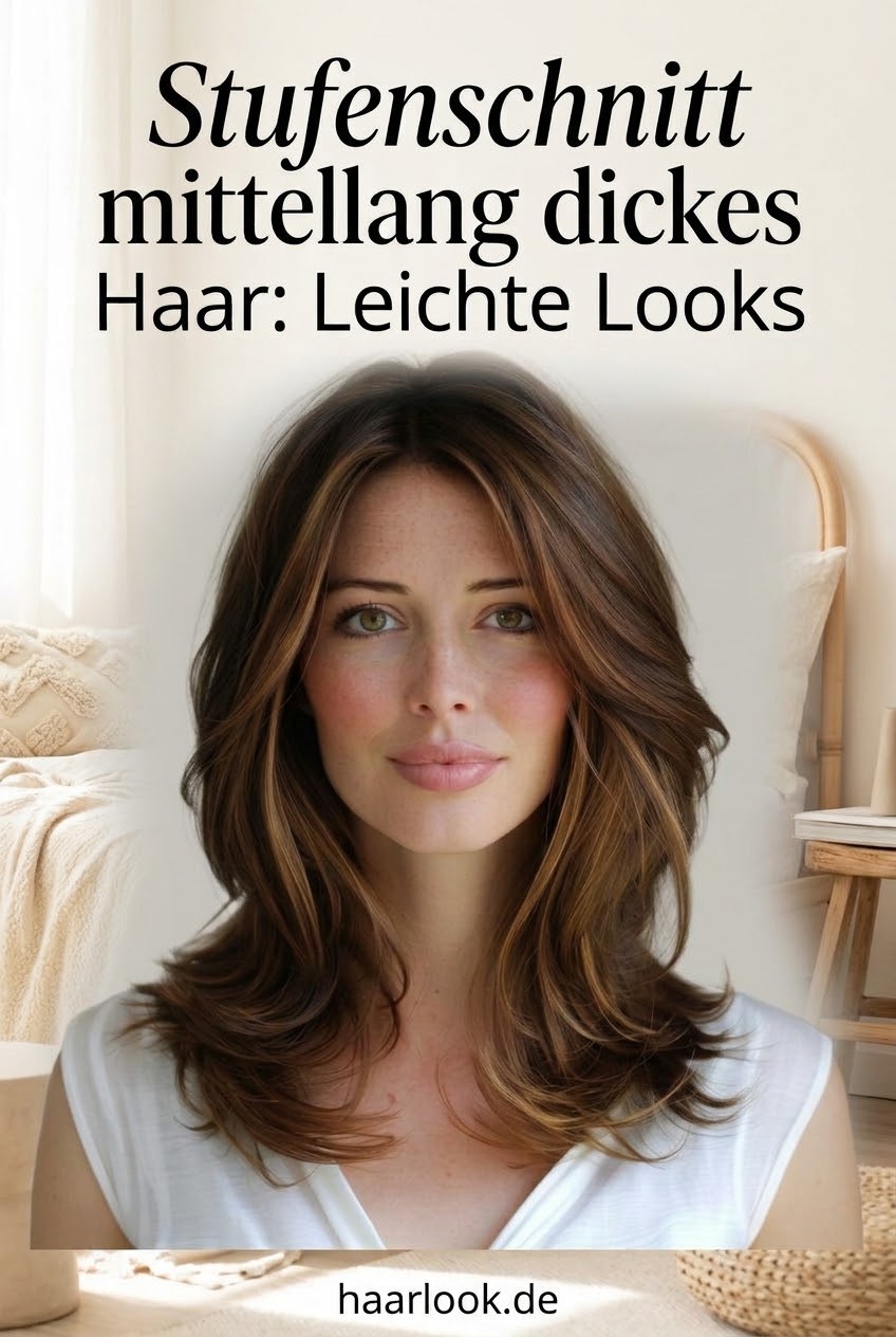 Stufenschnitt mittellang dickes Haar: Leichte Looks