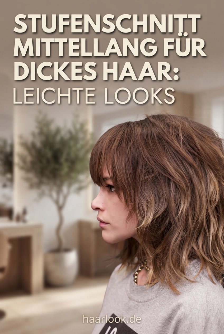 Stufenschnitt mittellang für dickes Haar: Leichte Looks