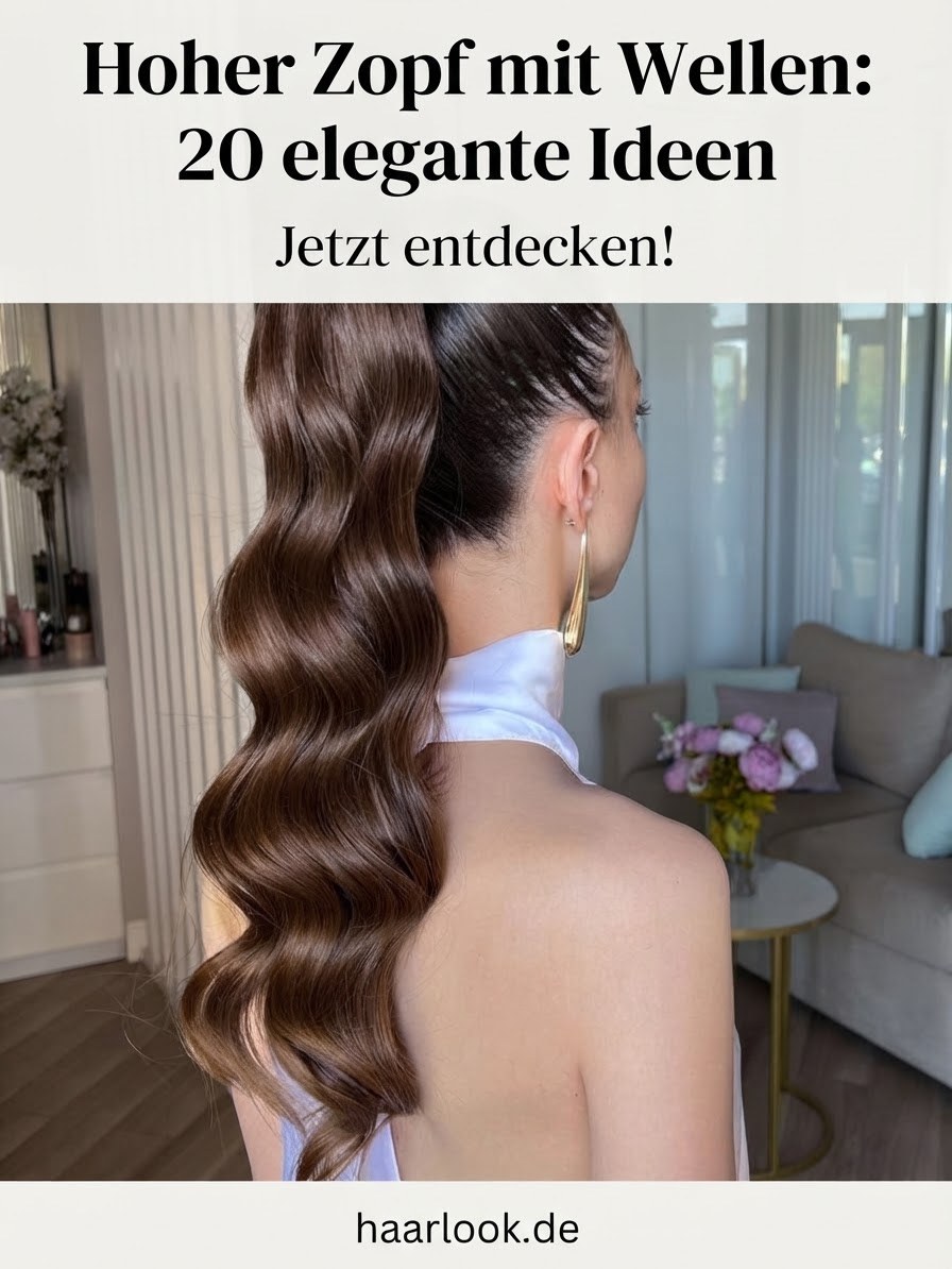 Hoher Zopf mit Wellen: 20 elegante Ideen