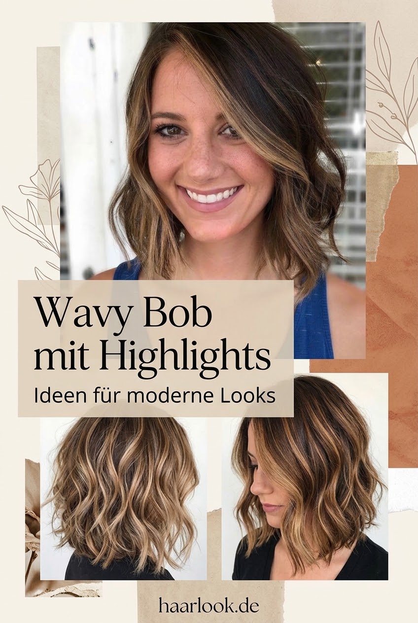 Wavy Bob mit Highlights Ideen für moderne Looks