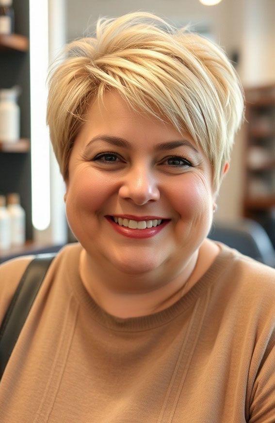 Pixie Cut Frauen ab 50 natürlich und locker gestylt