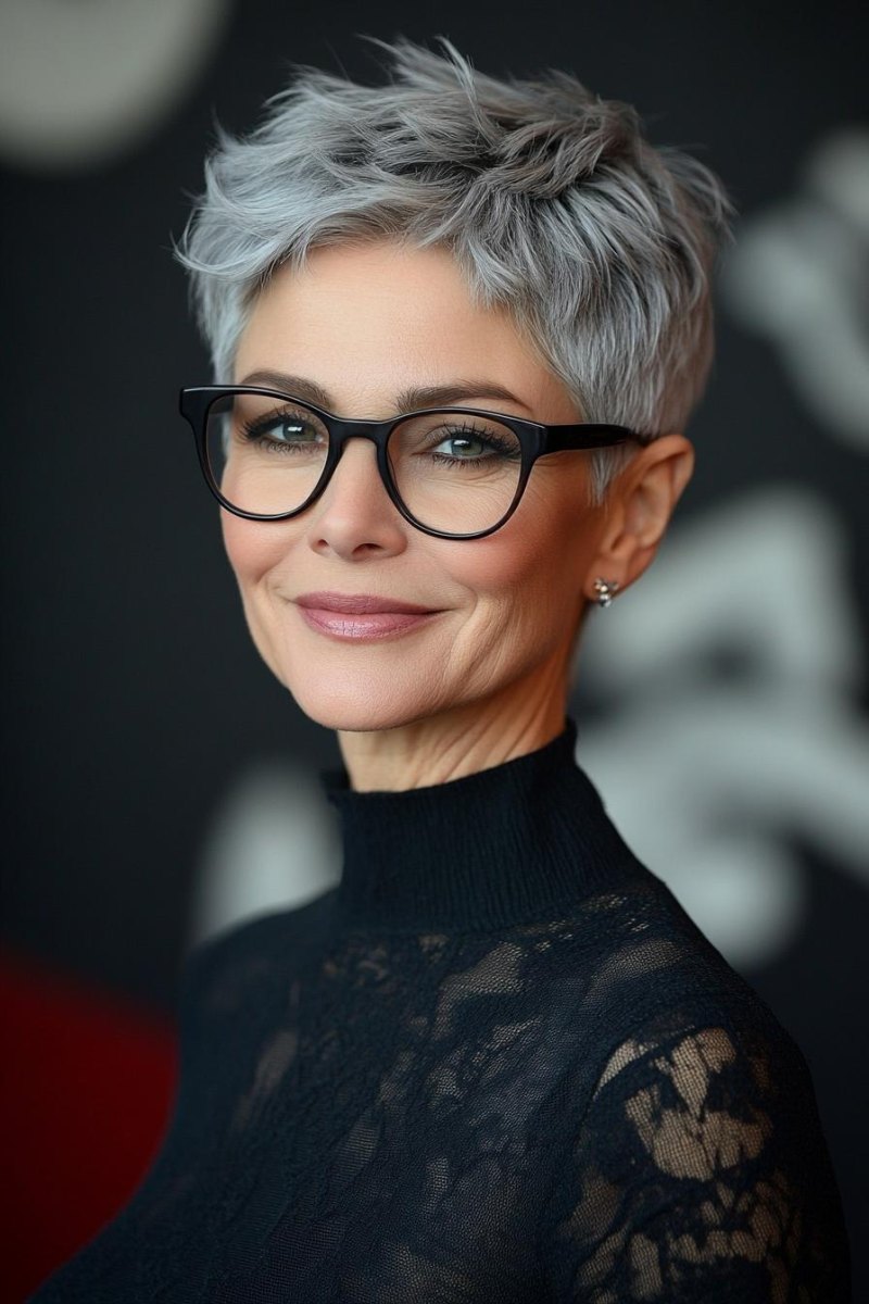 Pixie Cut Frauen ab 50 mit kurzem Pony