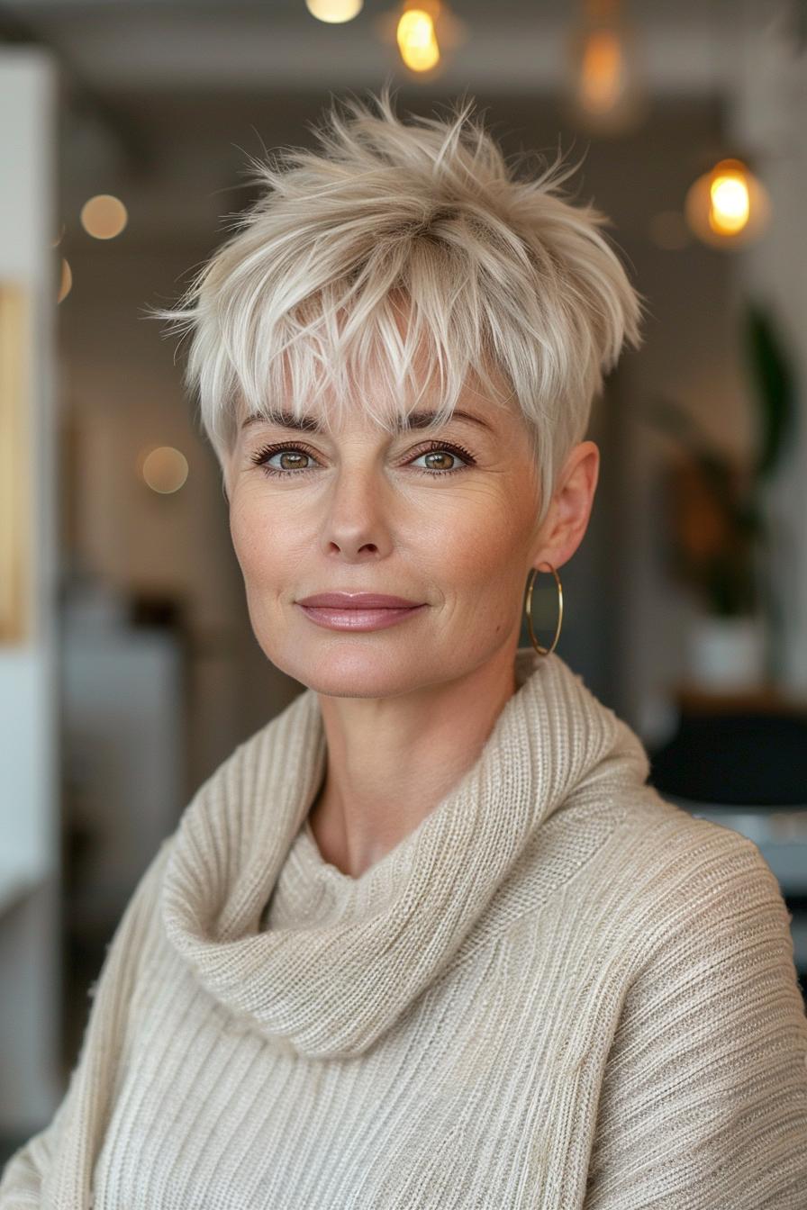Pixie Cut mit fransigem Pony