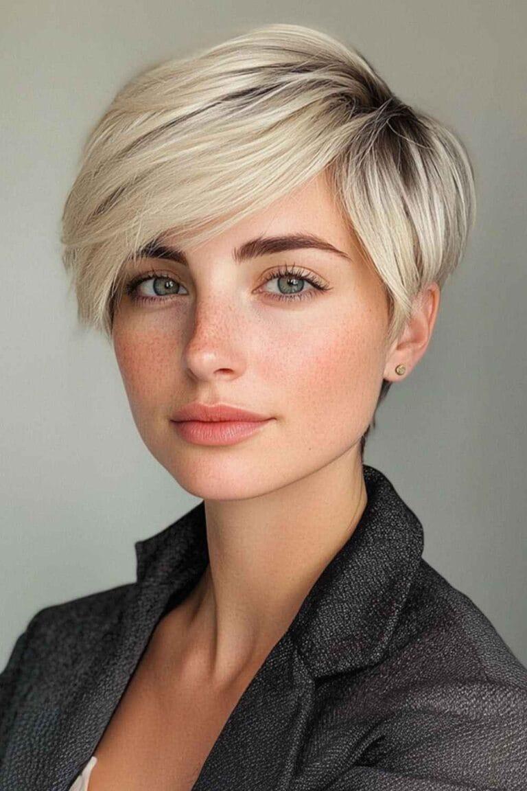 Pixie Seitenscheitel blond