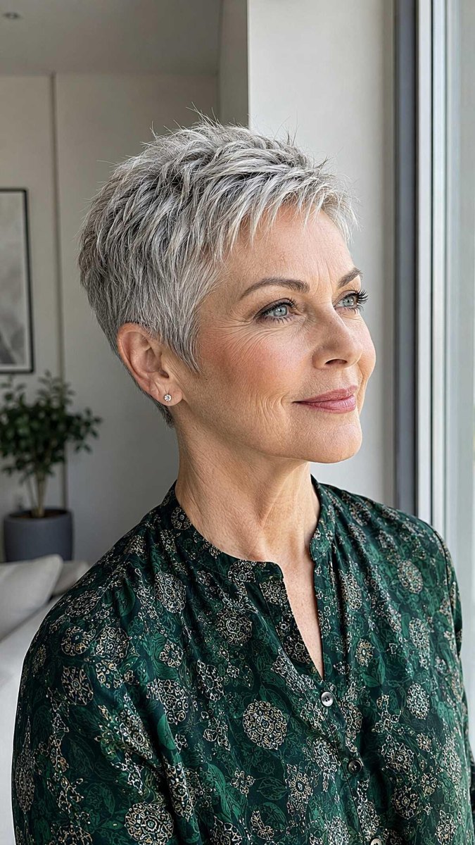 Strukturierter Pixie Cut Frau