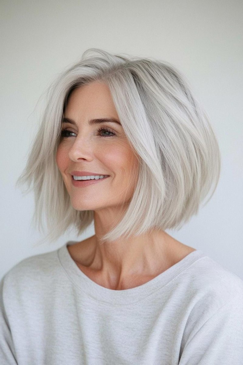 Platinblonder Bob Frau