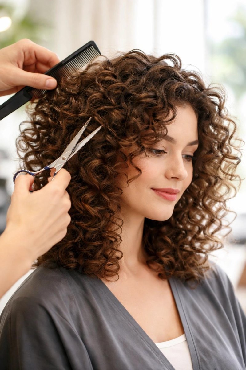 Lockenschnitt im Friseursalon