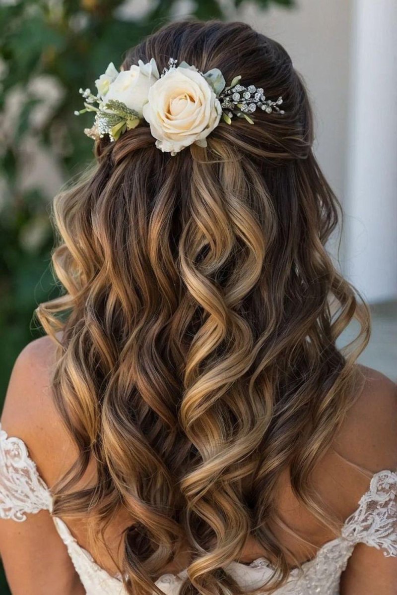 Locken mit Blumen im Haar