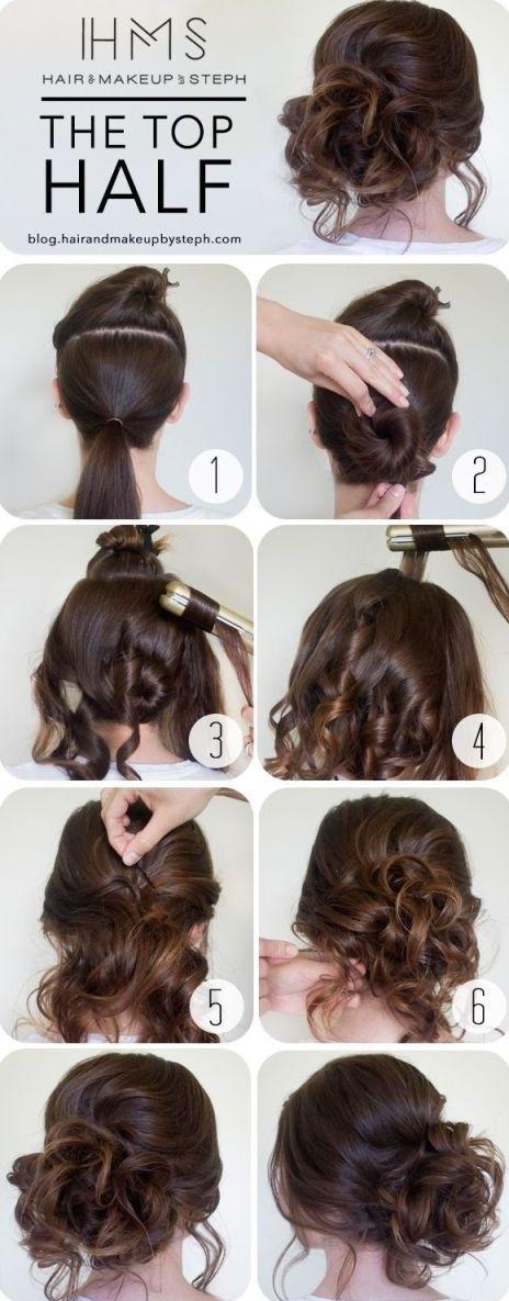 Schritte für Half Up Dutt Locken
