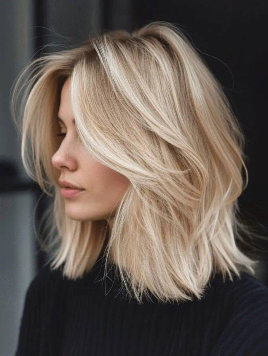 Schulterlanger blonder Bob