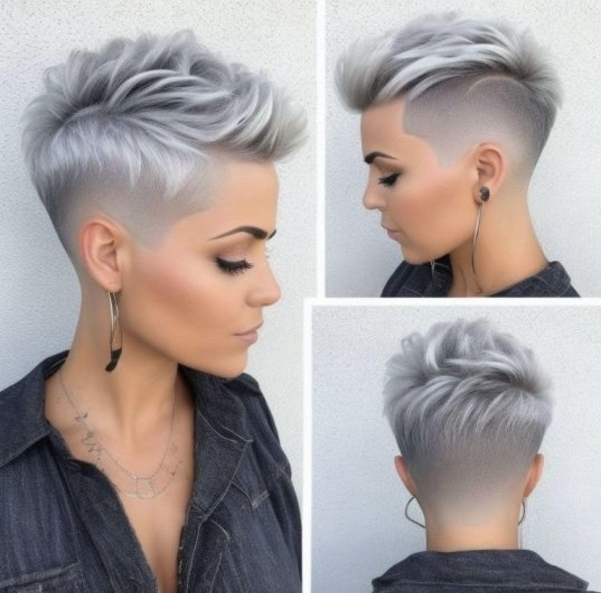 Silberner Pixie mit Undercut