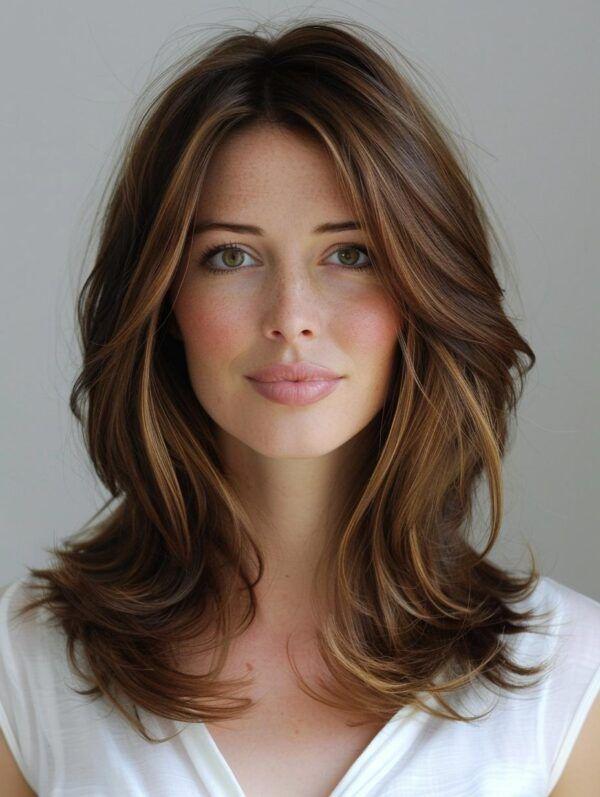 Elegante Soft Layers mittellanges Haar