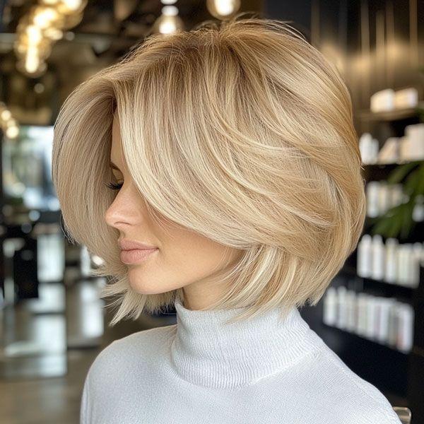Voluminöser blonder Bob