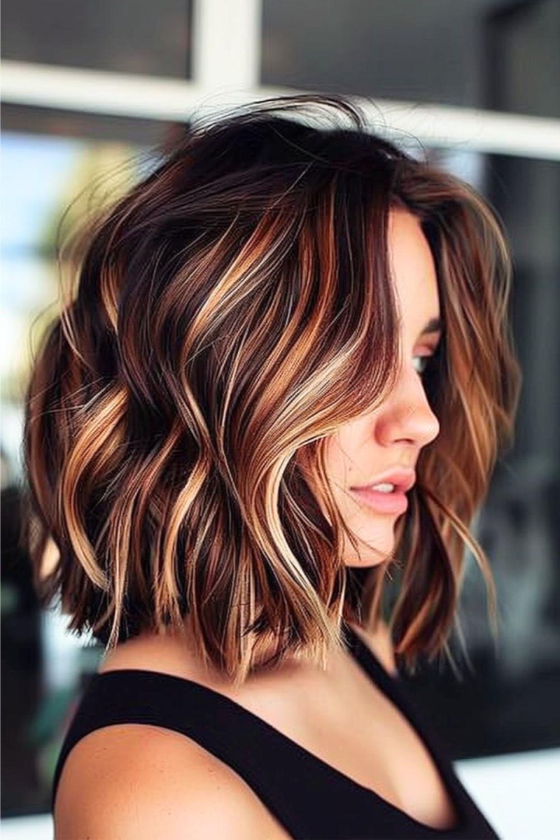 Glänzender Wavy Bob