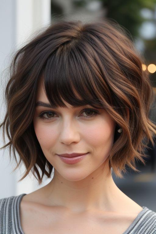 Wavy Bob mit Pony