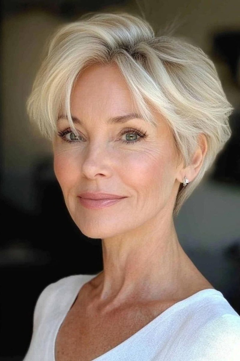 Weicher blonder Pixie Cut